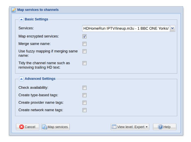 TVHeadend Map Services